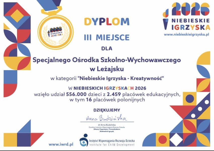 III MIEJSCE W KATEGORII „KREATYWNOŚĆ” DLA SOSW W LEŻAJSKU